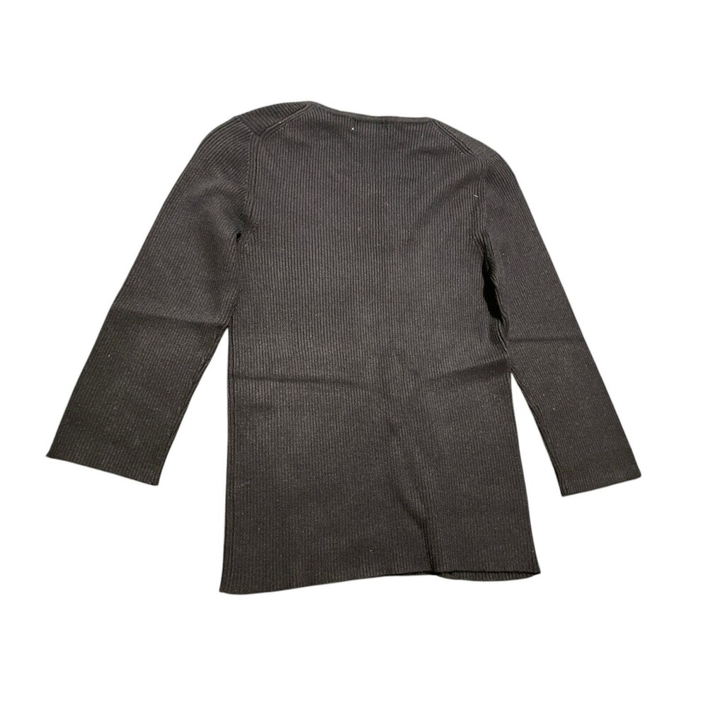 Avanzini Woman’s Top Blouse Black Sz XL 85% Silk Stretch Long Sleeve Casual - Picture 2 of 5